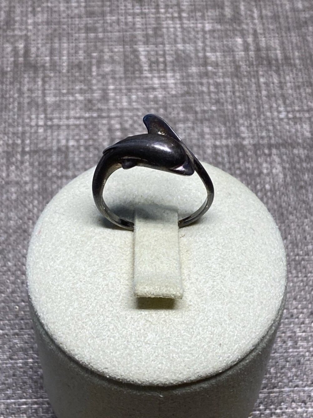 Vintage Sterling Silver Dolphin Ring Signed CED